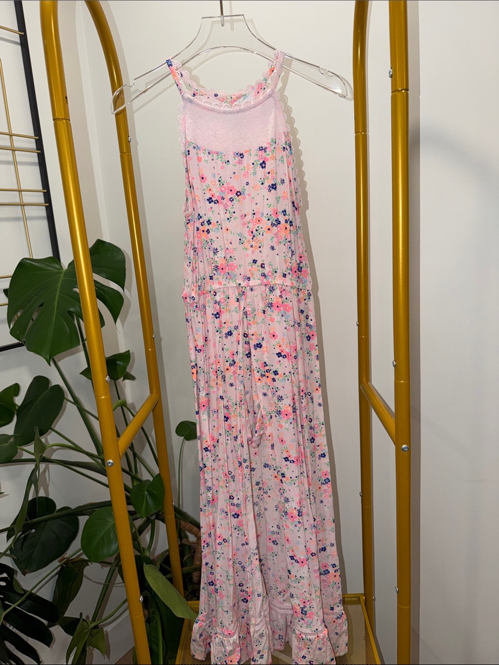 Light Pink Floral Sleeveless Short Romper